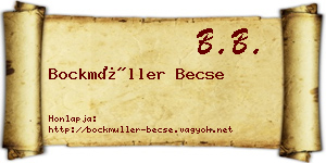 Bockmüller Becse névjegykártya
